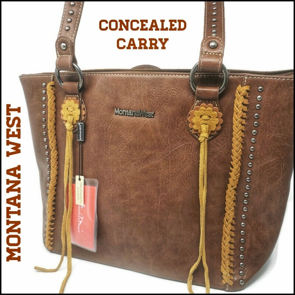Montana West Concealed Carry Tote with Tassels